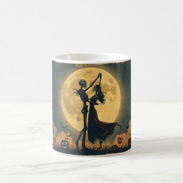 Tasse de danse de squelette | Tasse de lune romant (Centre)