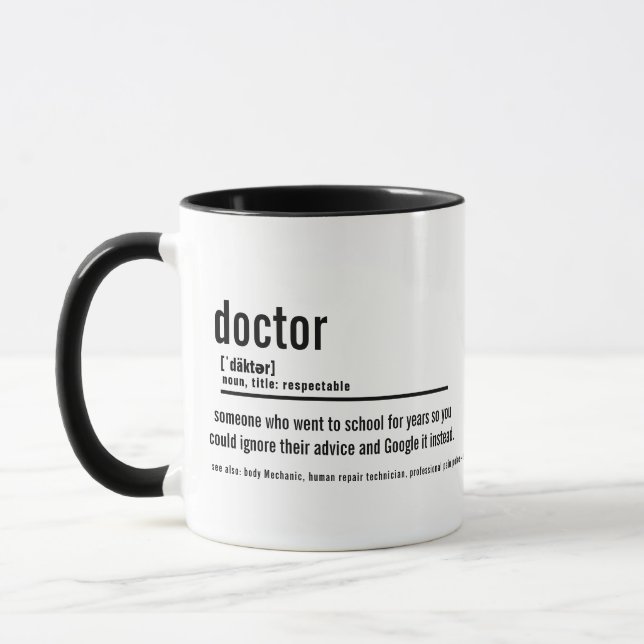 Tasse de définition de médecin drôle - Coupe de ca (Gauche)
