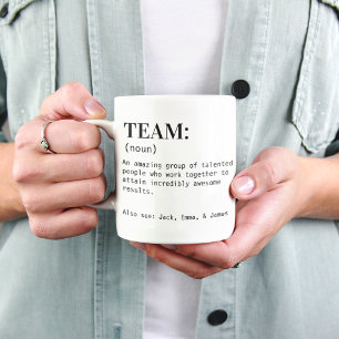Tasse de définition d'équipe Cadeau personnalisé d