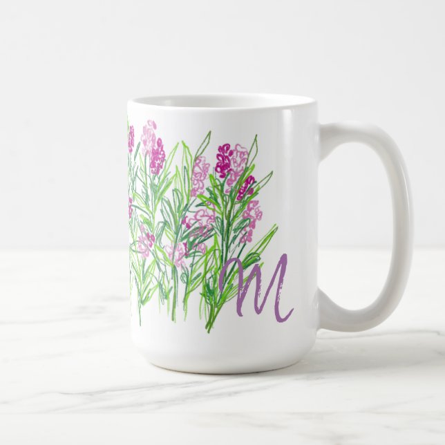 Tasse de design de jardin de fleurs roses (Droite)
