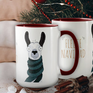 Tasse de dessin animé de lama 'Fleece Navidad' drô