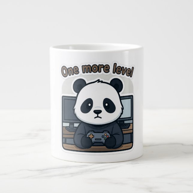 Tasse de dessin animé de mème de joueur de panda (Devant)