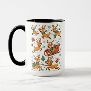 Tasse de dessin animé de Noël – Jeux de rennes
