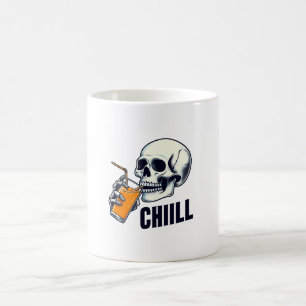 Tasse de détente avec illustration de crâne noir e