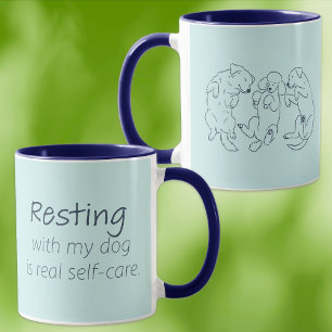 Tasse de détente avec mon chien, autosoins, bleu g