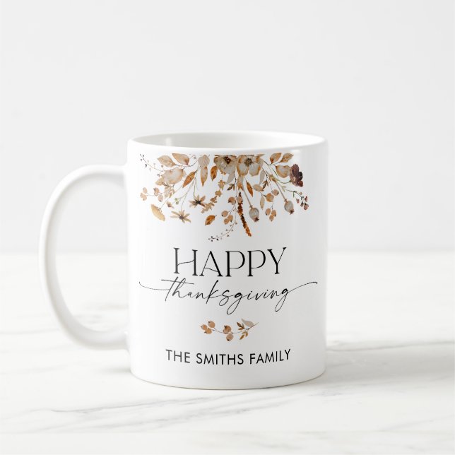 Tasse de dîner de Thanksgiving aux feuilles d'auto (Gauche)