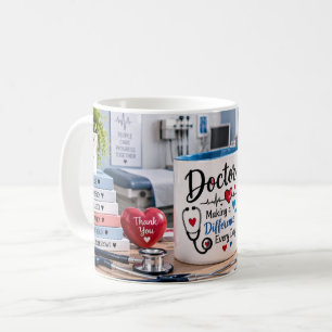 Tasse de docteur faisant une différence