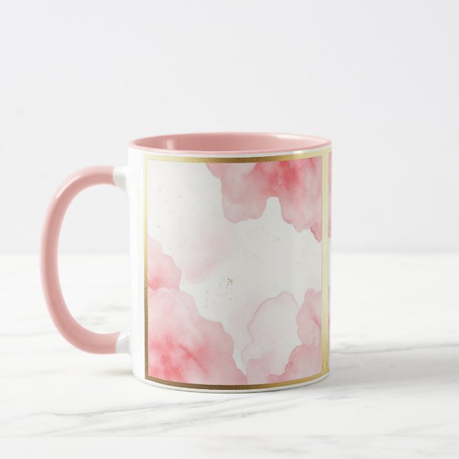Tasse de Dusty Rose Sprinkled Gold Frame (Gauche)