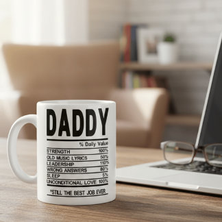 Tasse de faits nutritionnels papa personnalisables