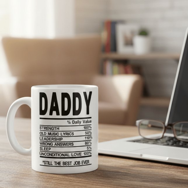 Tasse de faits nutritionnels papa personnalisables (Créateur téléchargé)