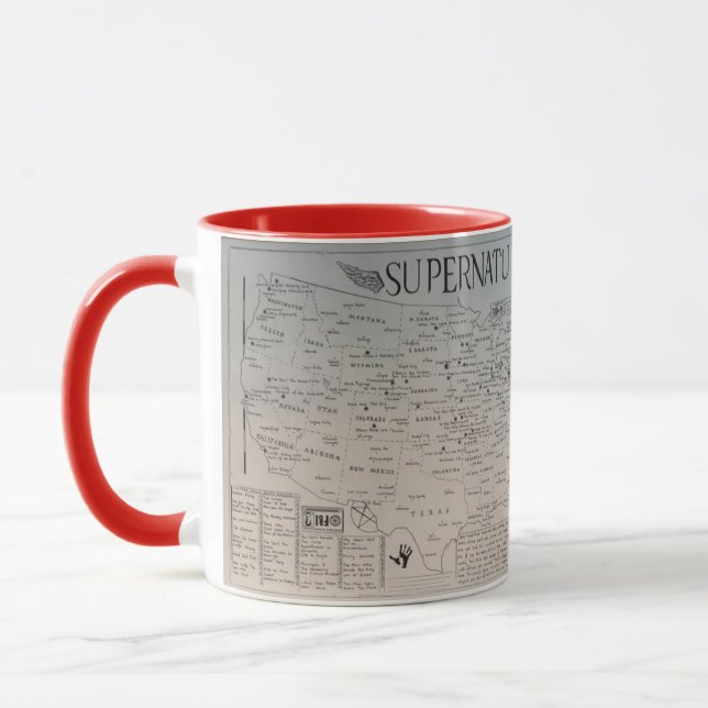 Tasse de fan art de Supernatural dessinée (Gauche)