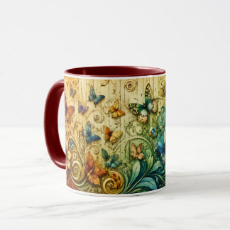 Tasse de fantaisie florale colorée | Nature fantai