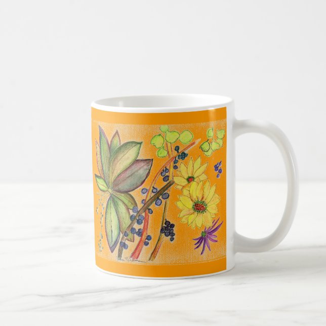Tasse de fantaisie orange de fleur (Droite)