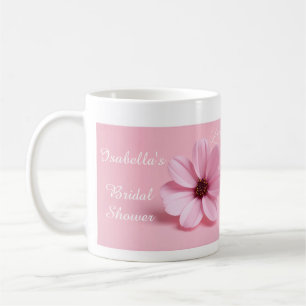 Tasse de fête de mariage floral cosmos rose rose