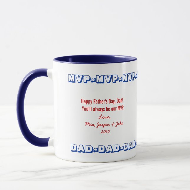 Tasse de fête des pères personnalisée par PAPA de (Gauche)