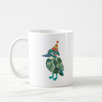 Tasse de fête du Martin-pêcheur Impression de feui
