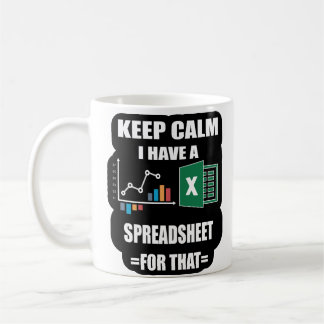 Tasse de feuille de calcul, Tasse de raccourci Exc