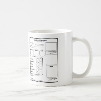 Tasse de feuille de caractère de RPG