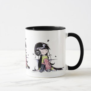tasse de fille de musique