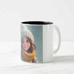 tasse de fille d'hiver