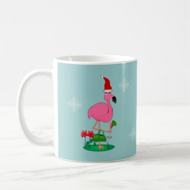 Tasse de Flamant rose de Noël (Gauche)