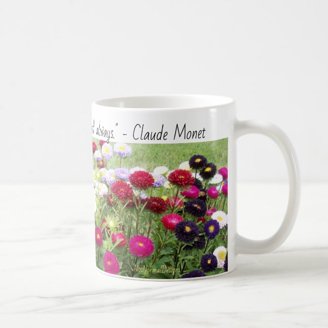Tasse de fleur de champ de Zinnia avec la citation (Droite)