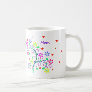 Tasse de fleur de maman avec la coutume nous