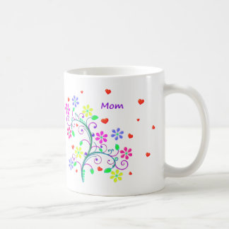 Tasse de fleur de maman avec la coutume nous
