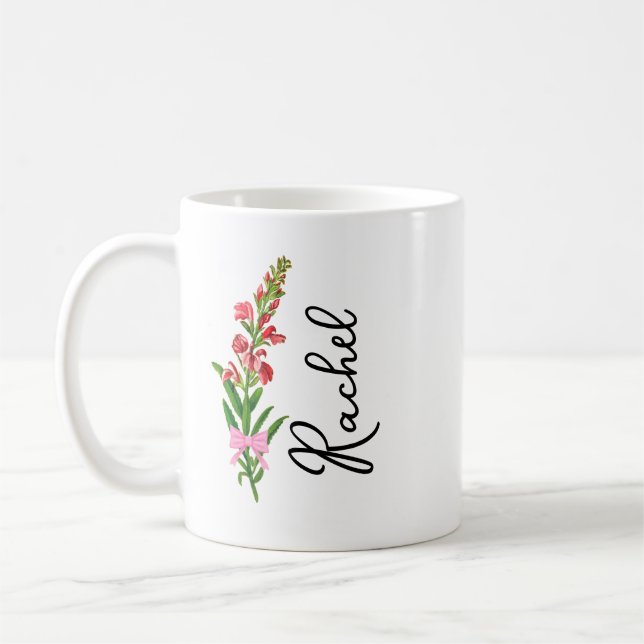 Tasse de fleur de naissance Coquette personnalisée (Gauche)
