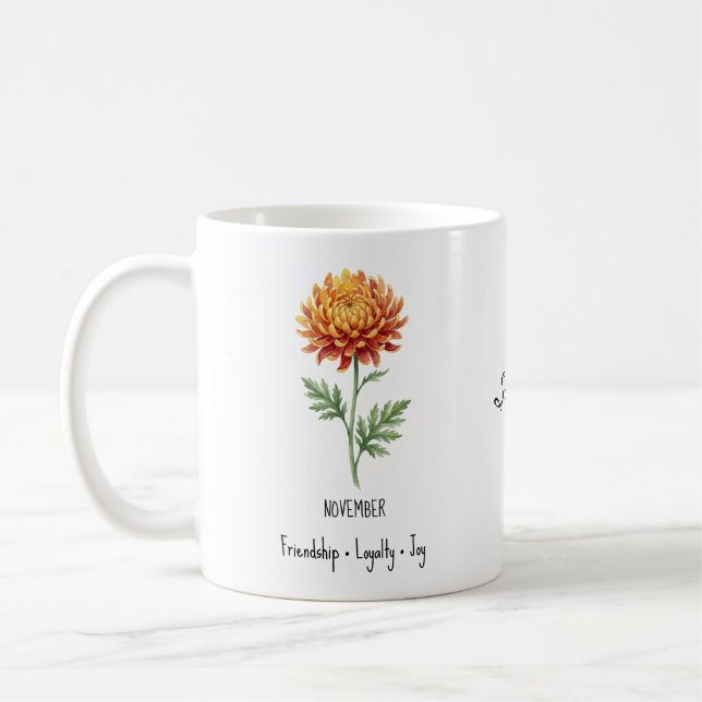 Tasse de fleur de naissance de novembre – Chrysant (Gauche)