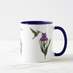 Tasse de fleur d'iris de colibri