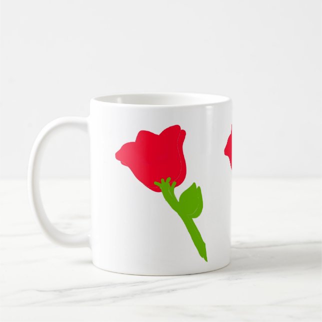 tasse de fleur fleurs rouges (Gauche)