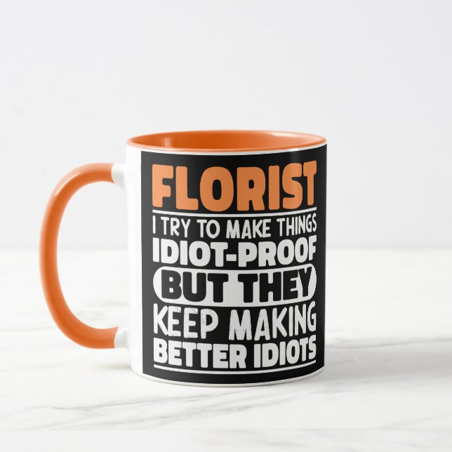 Tasse de fleuriste avec citations drôles « Fleuris (Gauche)