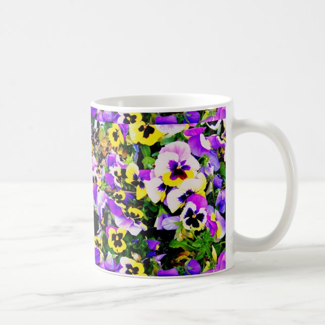 tasse de fleurs de pansy multicolore (Droite)