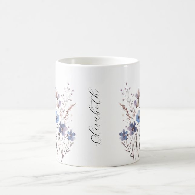 Tasse de fleurs sauvages de Lila Aquarell (Centre)