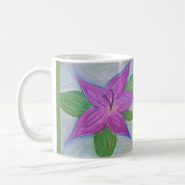 tasse de fleurs violettes aléatoires (Gauche)