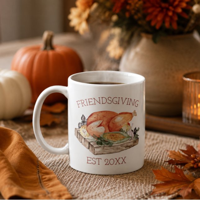 Tasse de Friendsgiving Turque à l'aquarelle (Cozy friendsgiving table setting)