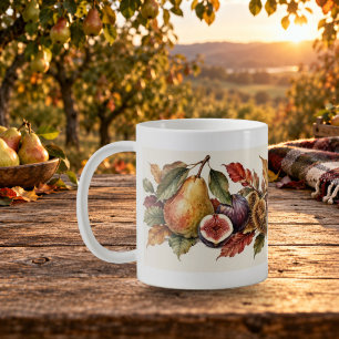 Tasse de fruits aquarelle du verger d'automne