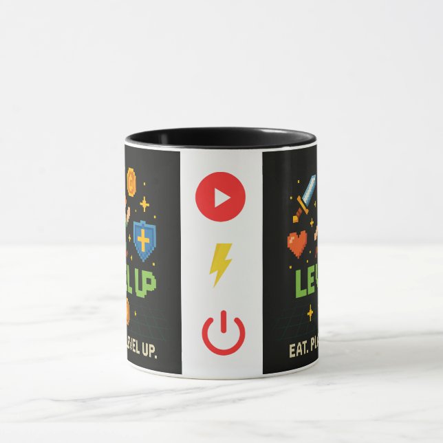 Tasse de Gamer « Level Up » – Coupe de Jeu Rétro P (Centre)
