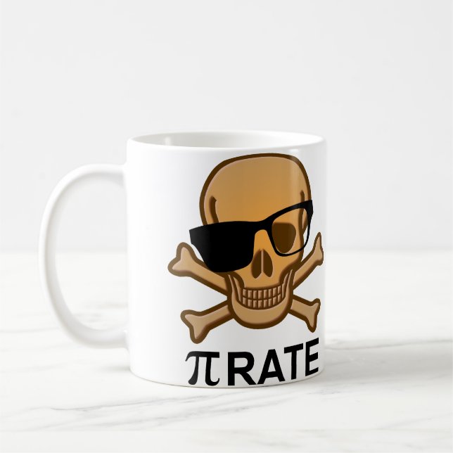 Tasse de géométrie de maths drôle de pirate Pi Gee (Gauche)