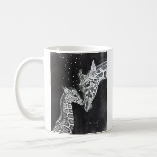 Tasse de girafe de mère et de bébé (Gauche)