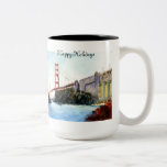 Tasse de golden gate bridge<br><div class="desc">Peinture d'aquarelle par l'artiste Peter McReynolds</div>