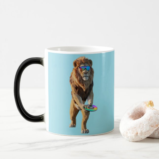 Tasse de golf à disque de lion drôle (Avec donut)