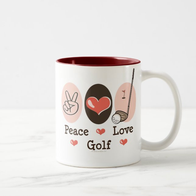 Tasse de golf d'amour de paix (Droit)