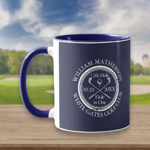 Tasse de golf personnalisée Trou en un Bleu Marine