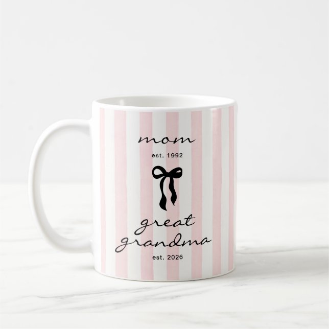 Tasse de Grande Mère avec un Nœud Rose (Gauche)