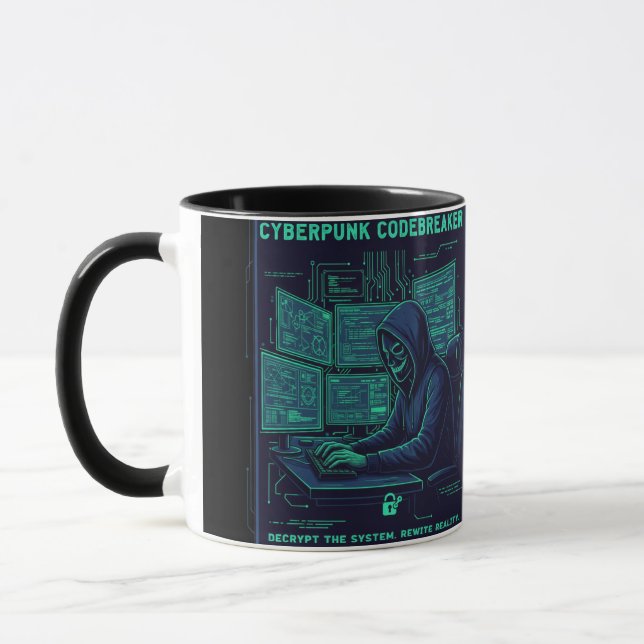 Tasse de Hacker Programmeur Codebreaker Cyberpunk  (Gauche)