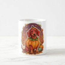 Tasse de Halloween Costume de Citrouille de Teckel