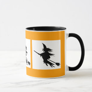 Tasse de Halloween d'ombre de sorcière de vol