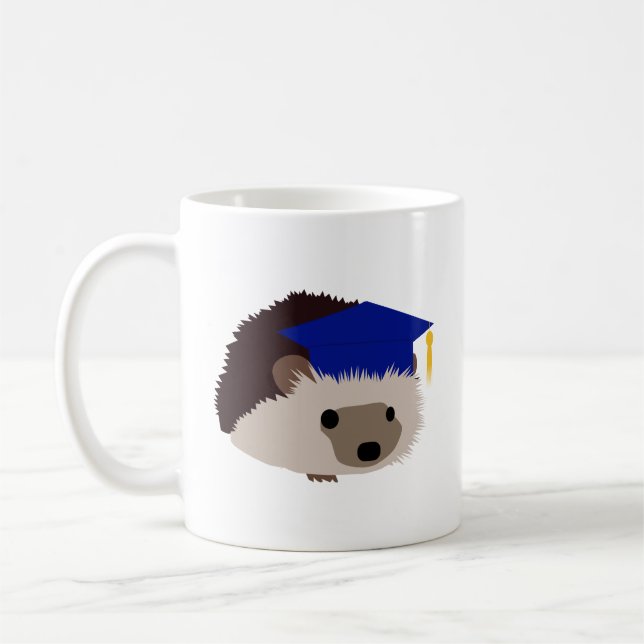 Tasse de hérisson d'obtention du diplôme - bleu (Gauche)